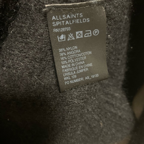 All Saints “Ursula” Black angora blend jumper - Picture 5 of 6